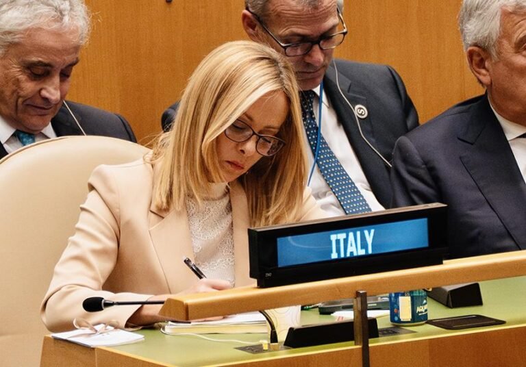 Meloni all’ONU: si Italia a Palestina “ma a due condizioni”