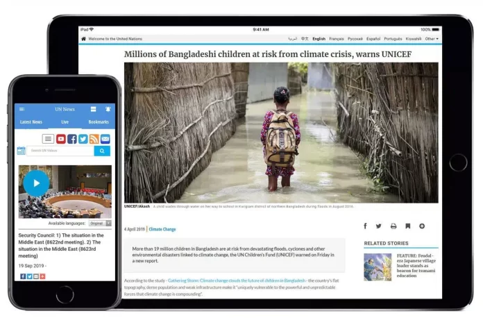 L'Onu lancia un'app per smartphone; UN News multilingue ma ancora non in italiano